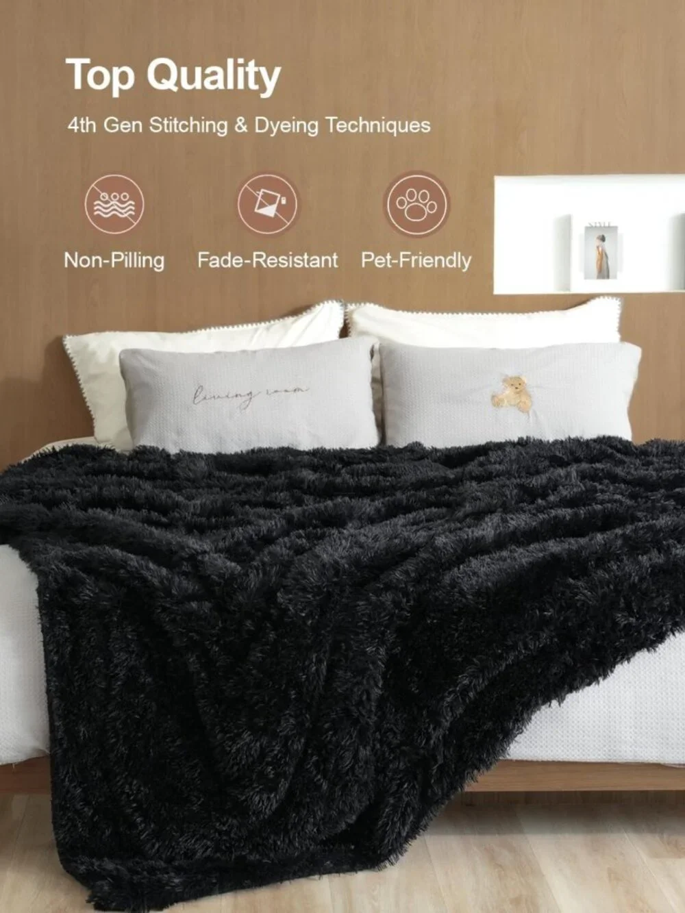 Cozy Faux Fur Throw Blanket 50x60